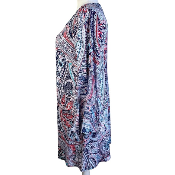 MSK Colorful Paisley Shift Dress Plus Size 1X - Picture 4 of 10